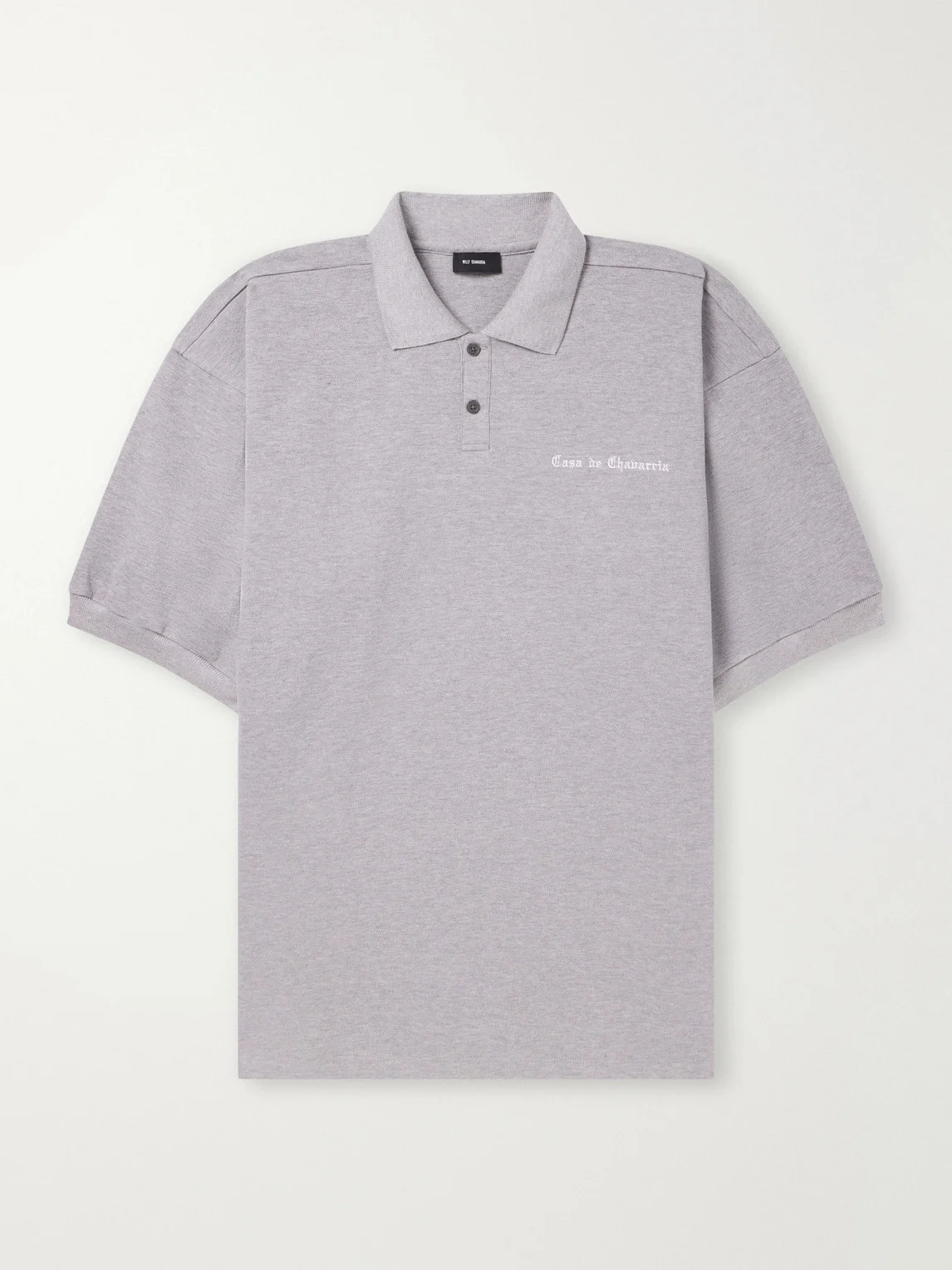 Football Logo-Embroidered Oversized Cotton-Piqué Polo Shirt - 1