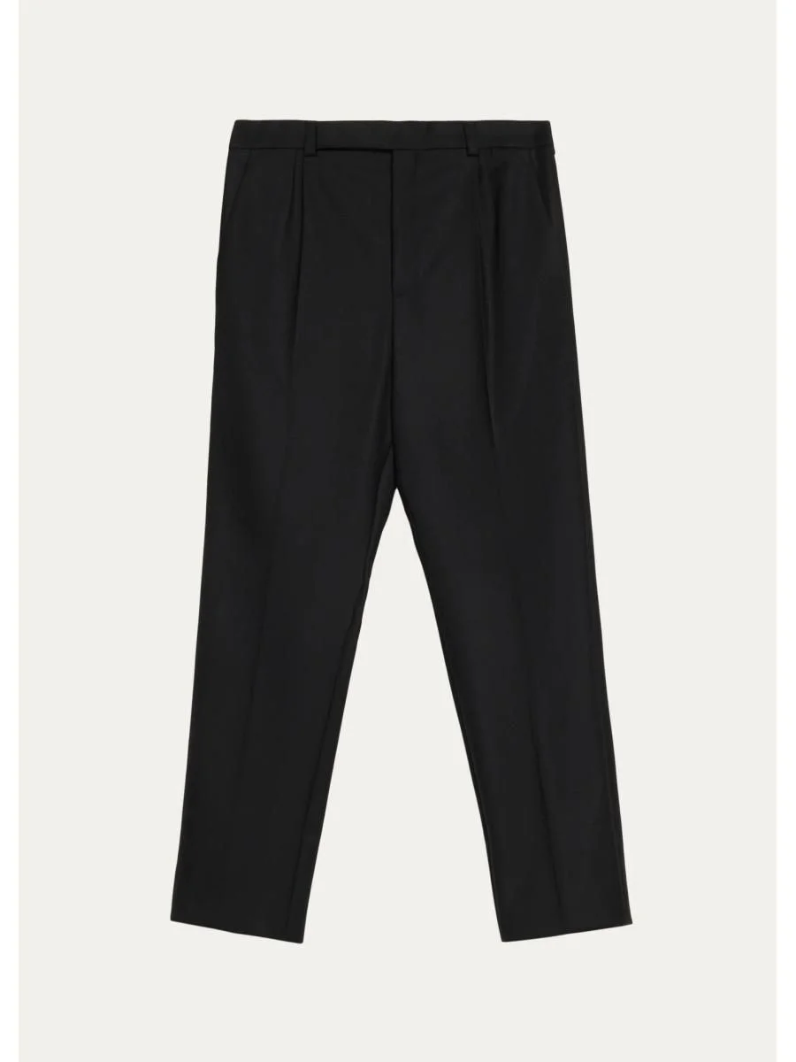 Men's Pleated Wool Trousers - 1