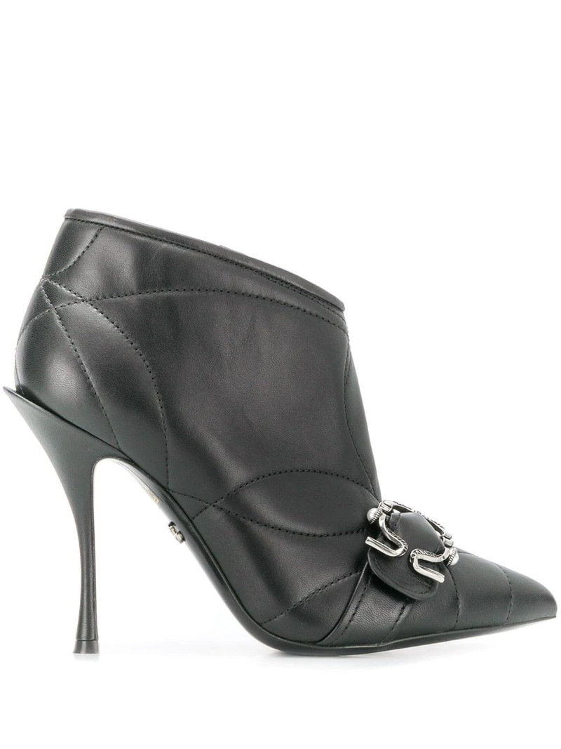 quilted buckled leather booties 1