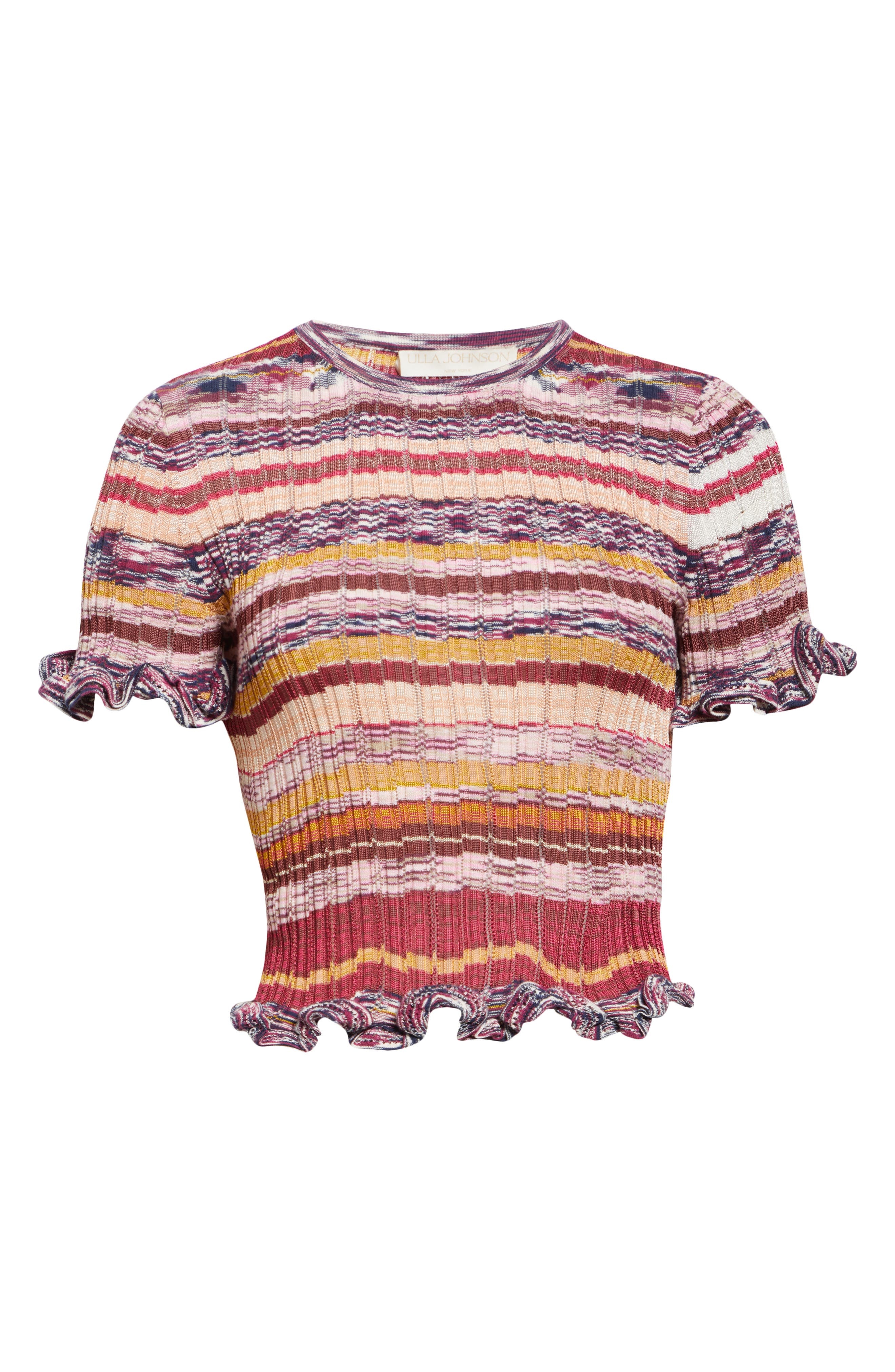 Ulla Johnson Miya Ruffle Space Dye Top in Prism at Nordstrom - 6