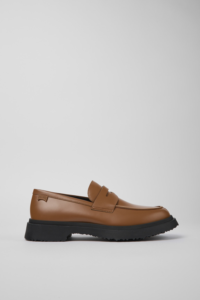 Brown leather loafers for men 1