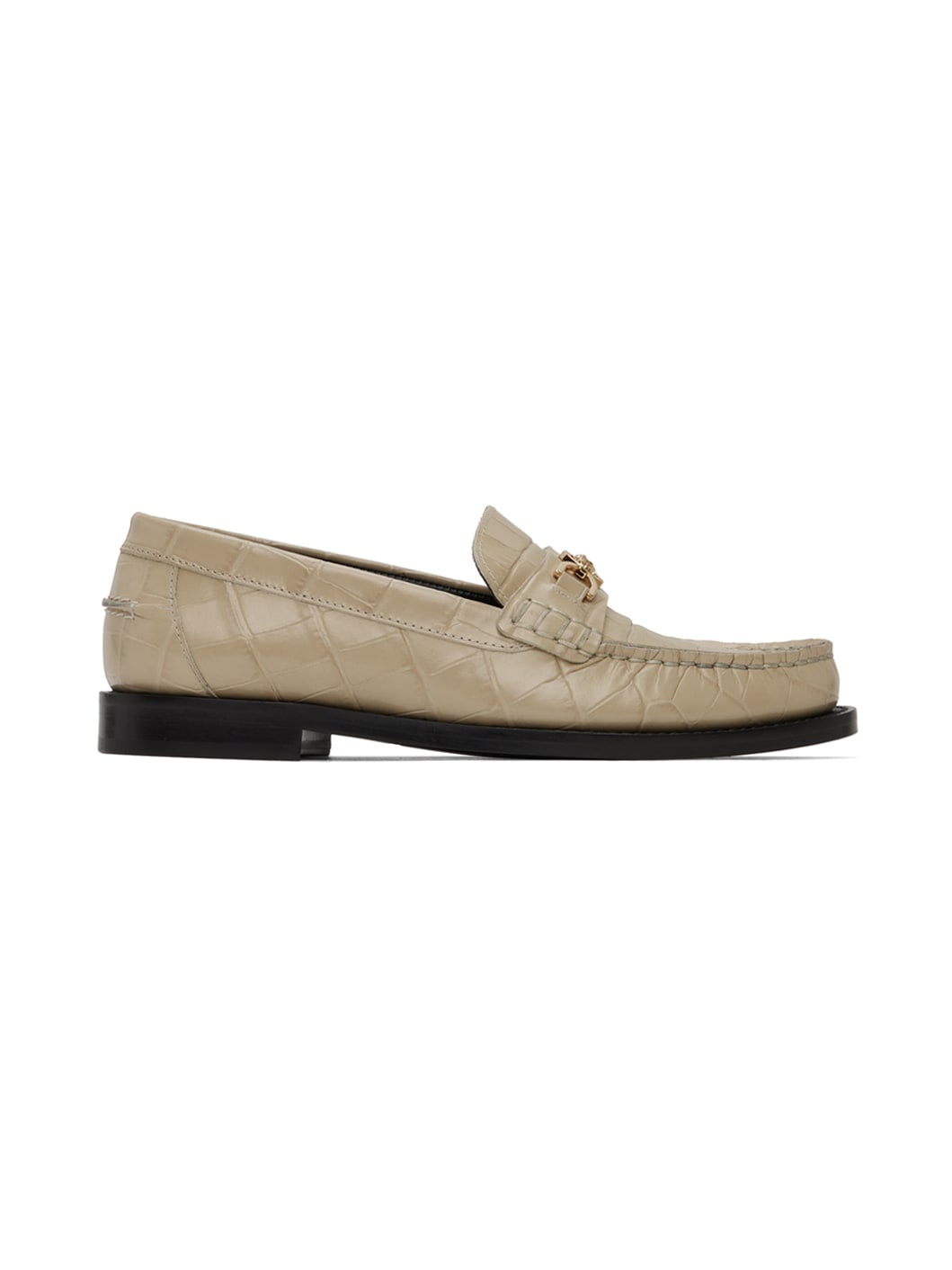 Beige Croc-Effect Medusa '95 Loafers - 1