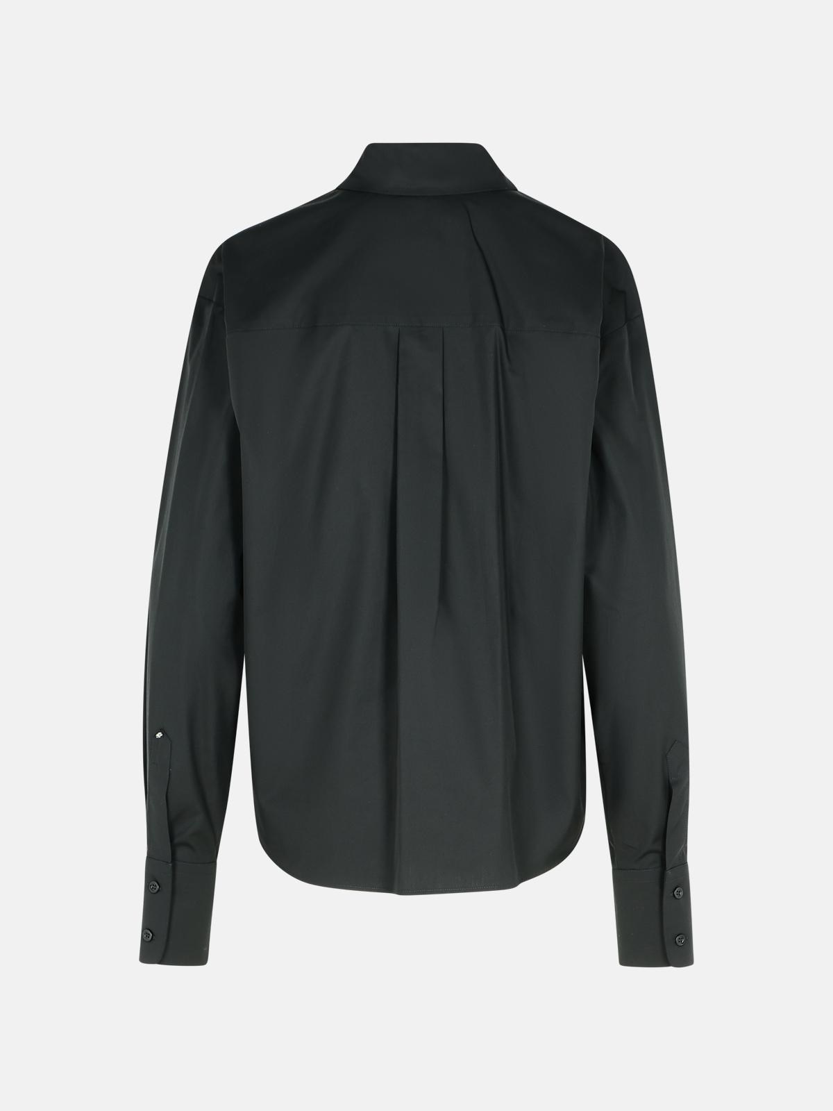 'GESSO' BLACK COTTON SHIRT - 3