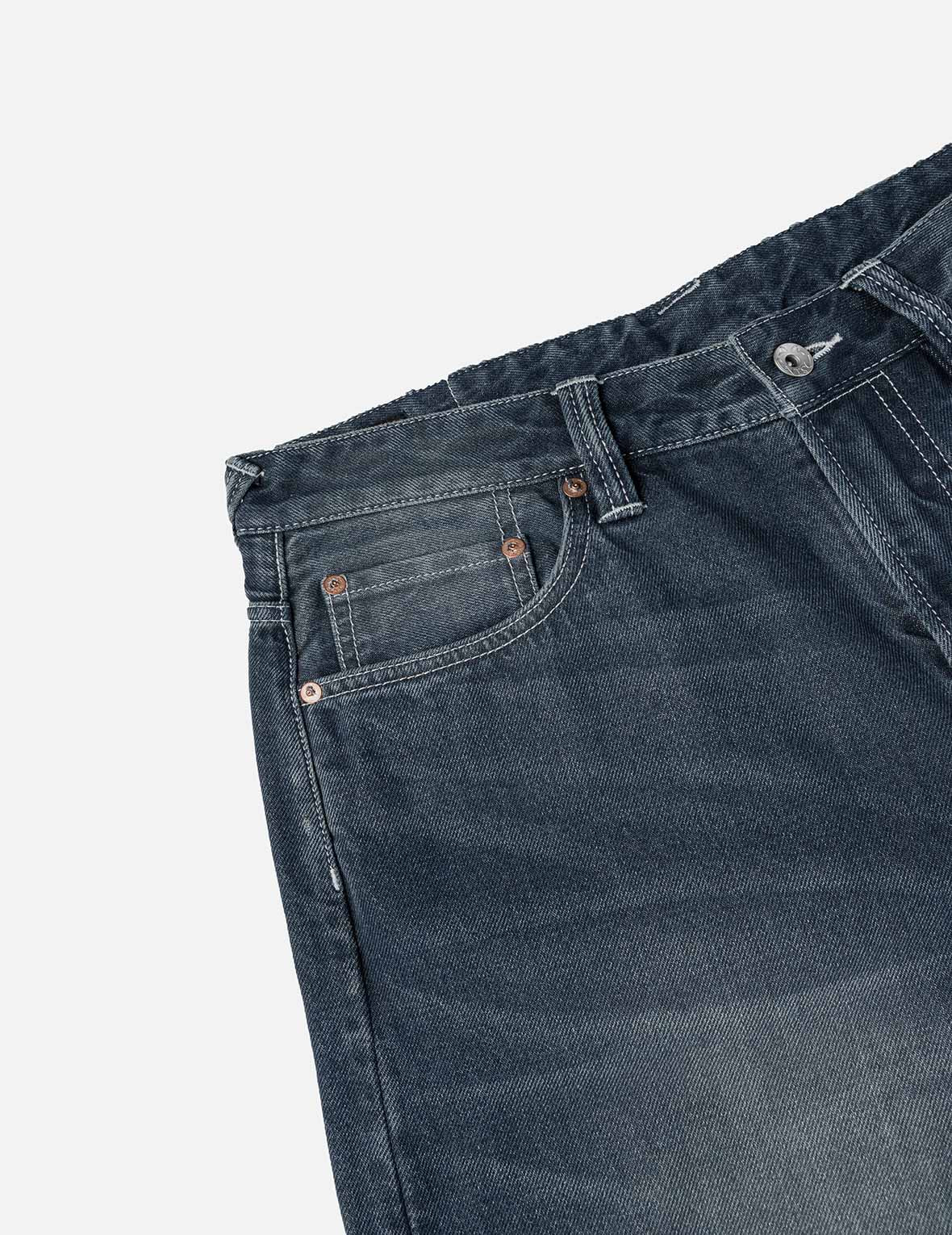 Distressed Seagull Print with Irregular Patches Loose Fit Denim Jeans - 10