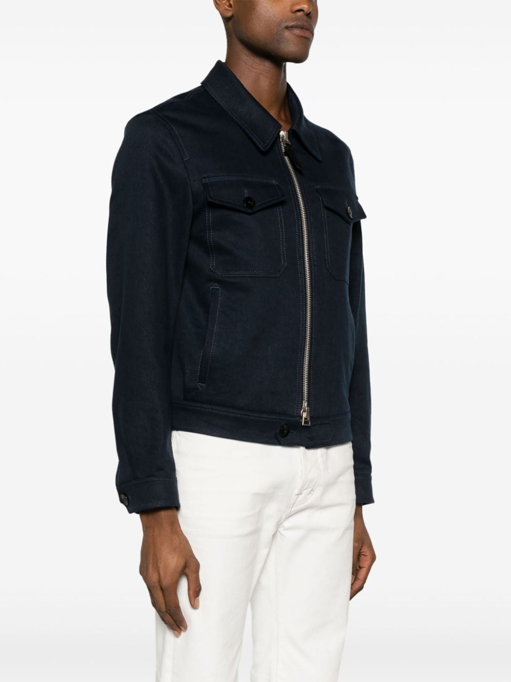 straight-point collar shirt jacket - 3