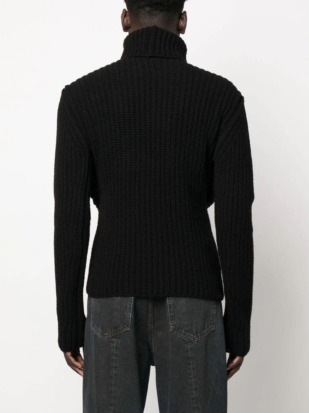 Tubular knitted roll-neck jumper - 4