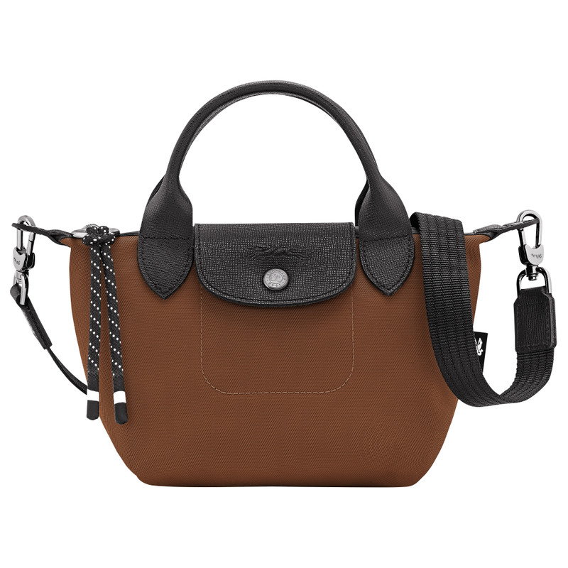 Le Pliage Energy XS Handbag Chocolate - Recycled canvas 1