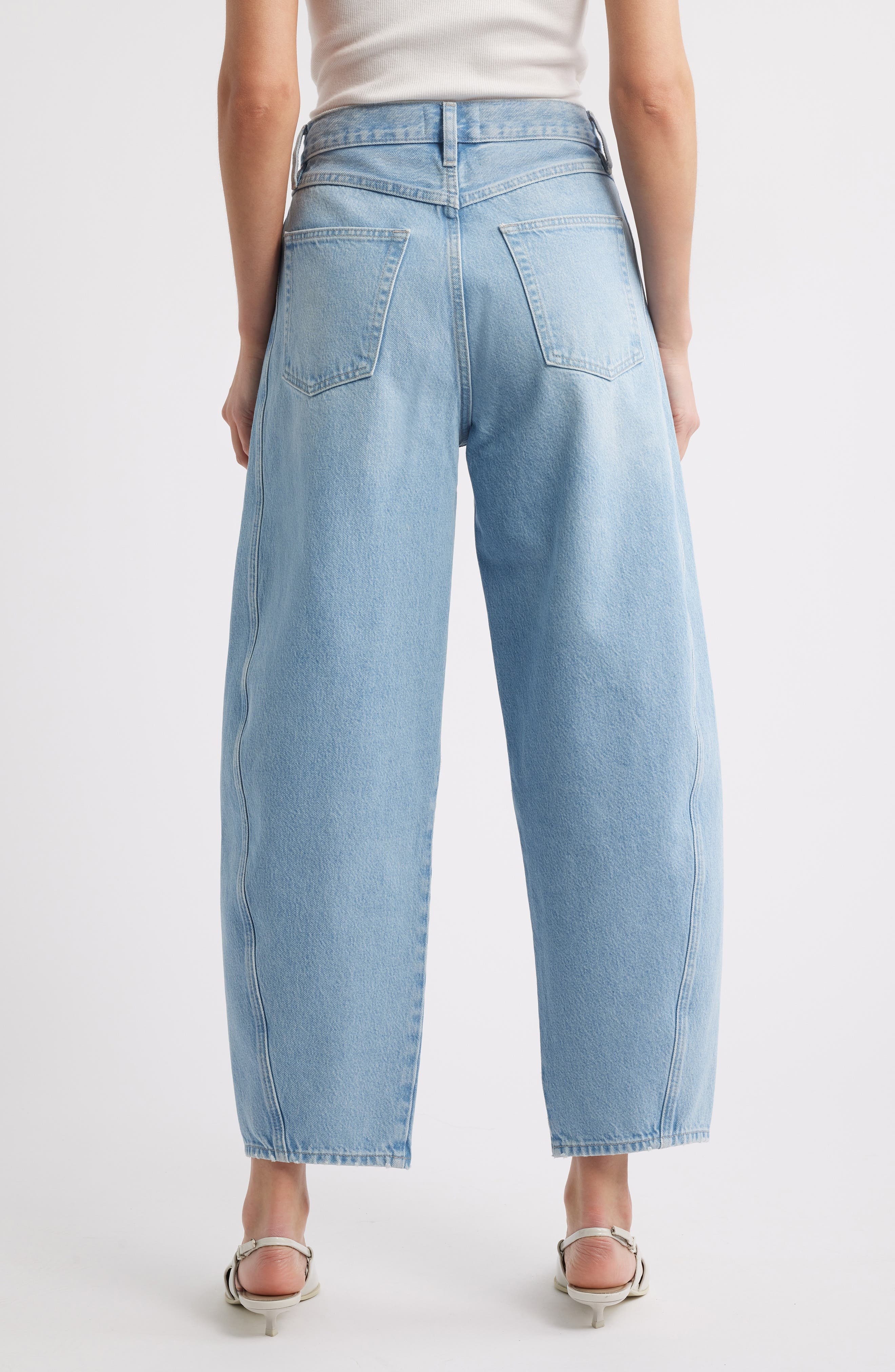 FRAME The Twisted High Waist Ankle Barrel Jeans in Never at Nordstrom - 2