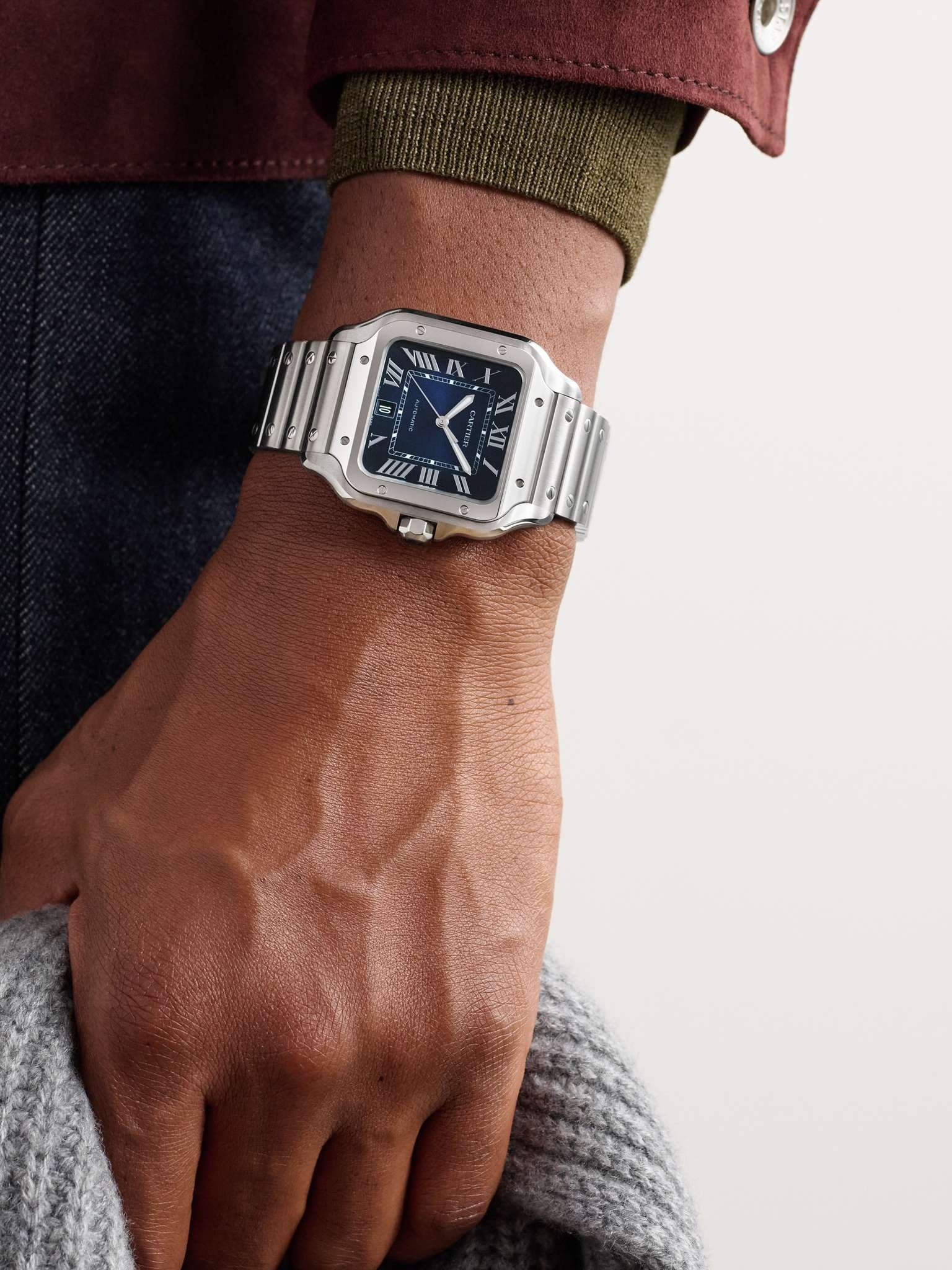 Santos de Cartier Automatic 39.8mm Interchangeable Stainless Steel and Alligator Watch, Ref. No. WSS - 2