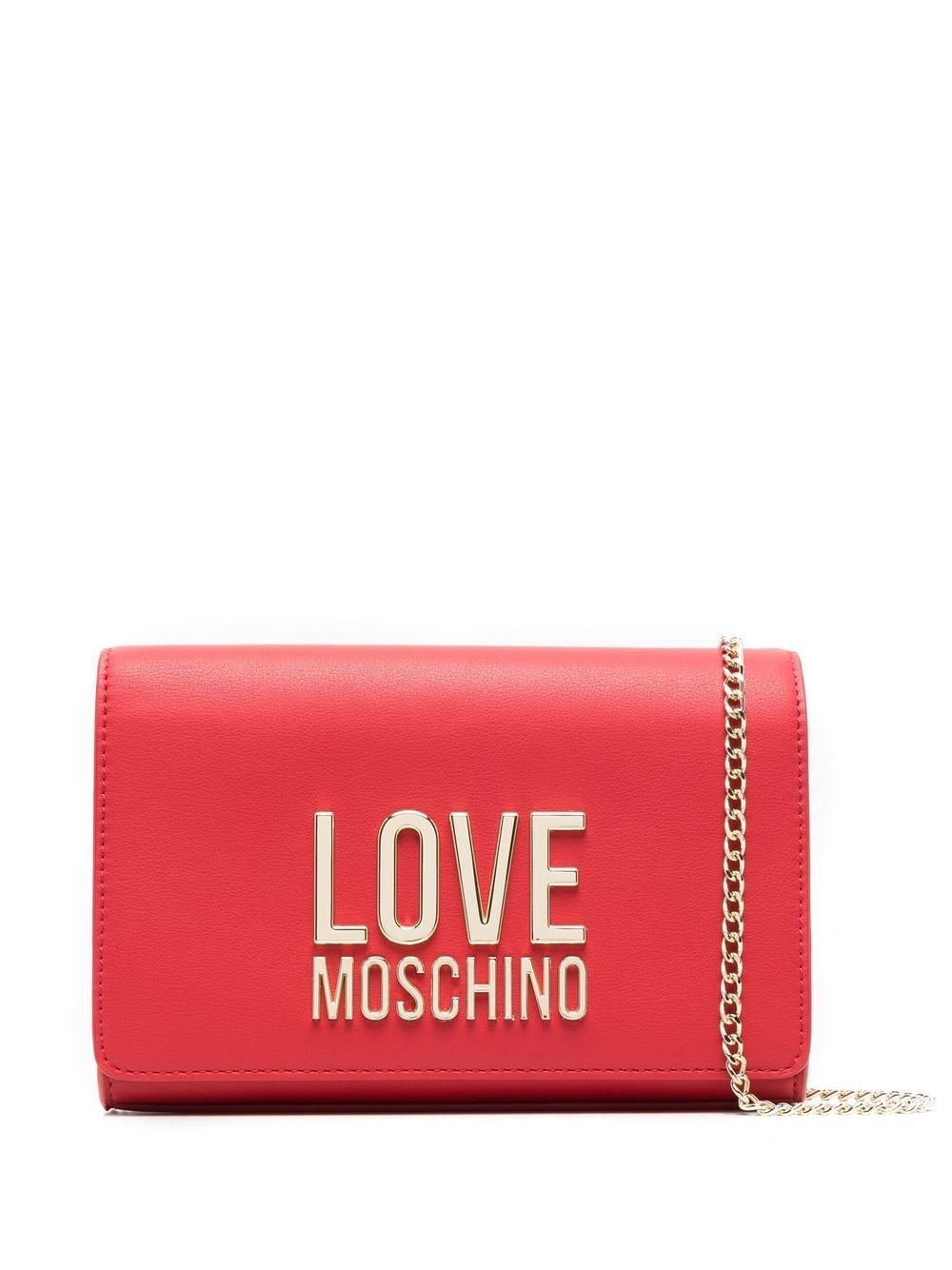 logo-lettering faux-leather clutch bag - 1