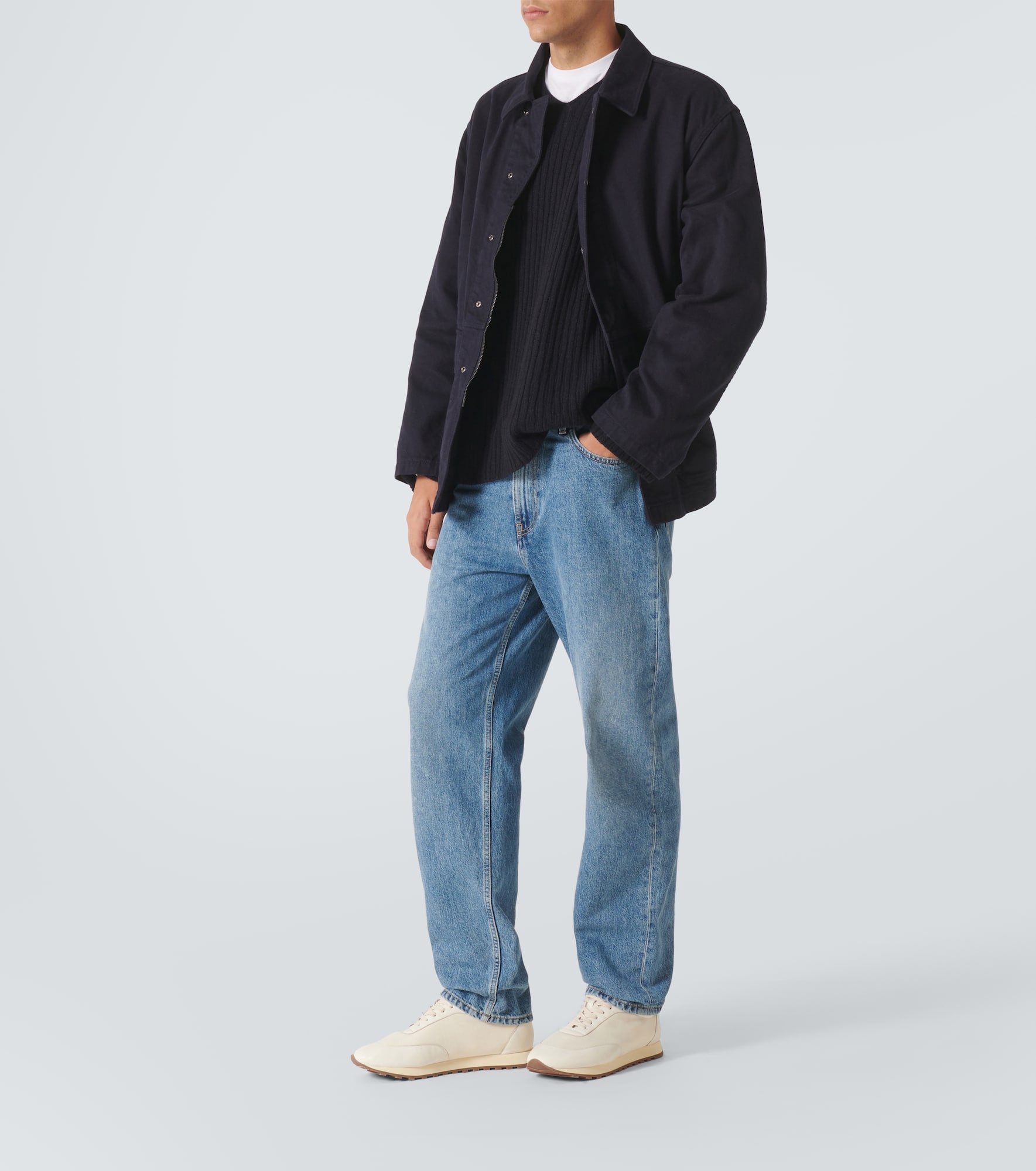 Owen leather-trimmed sneakers - 2