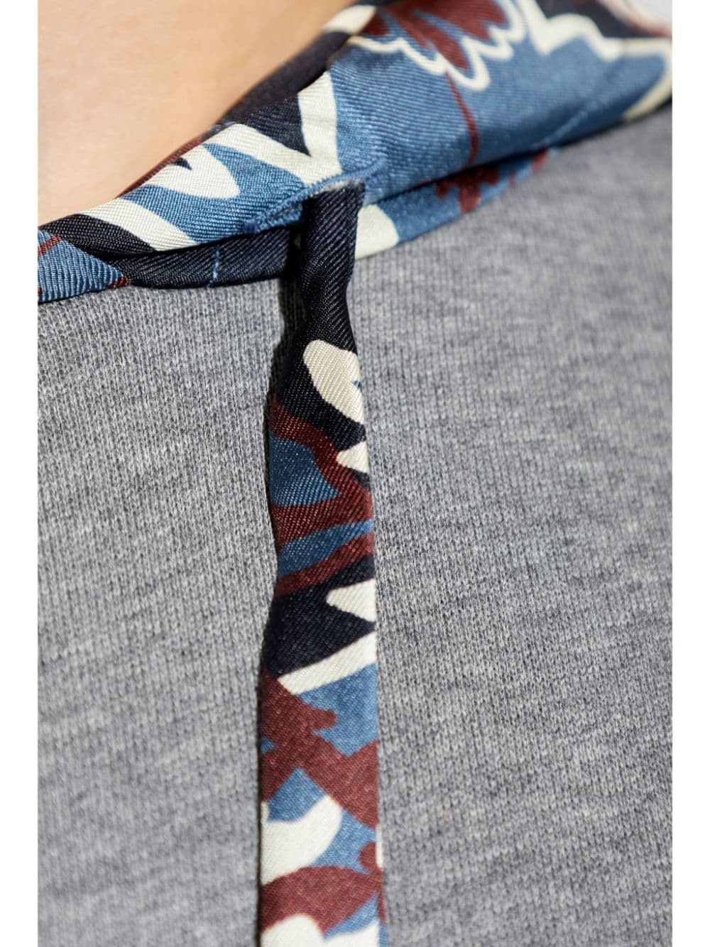 contasting-hood cotton hoodie - 5