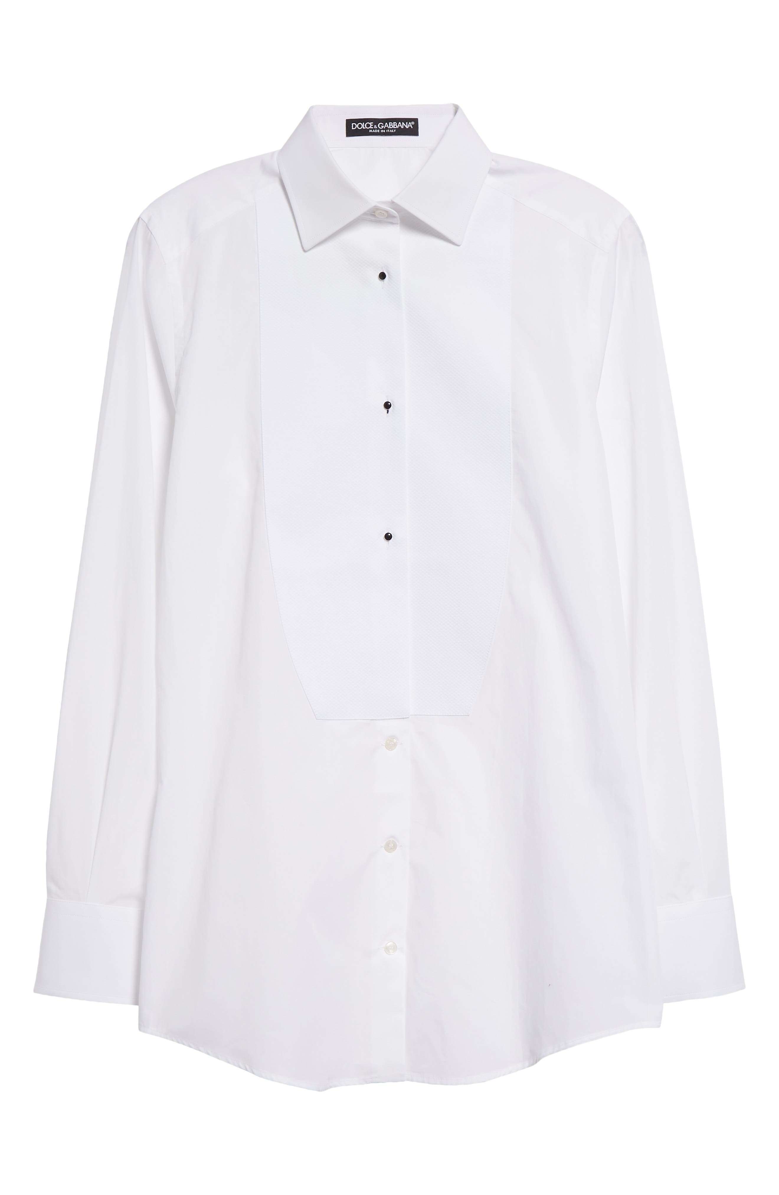 Piqué Knit Bib Cotton Tuxedo Shirt - 6