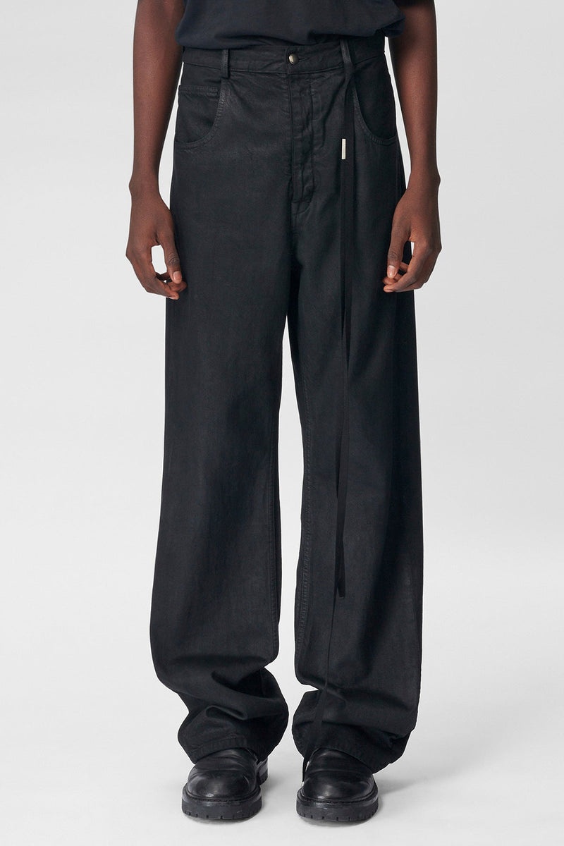 Ronald 5 Pockets Comfort Trousers Waxed Denim - 1