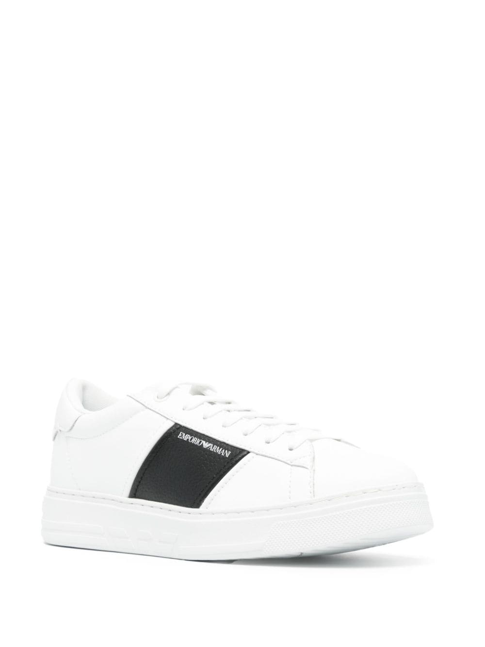 logo-printed leather sneakers - 2