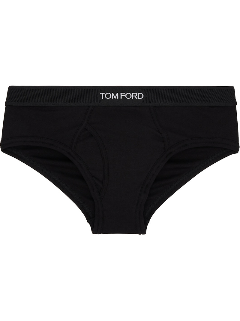 TOM FORD Two-Pack Black & Gray Cotton Briefs outlook