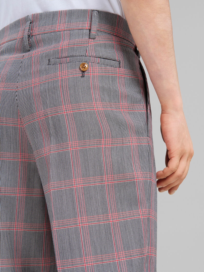 ORANGE CHECKED TECH WOOL CHINOS - 4