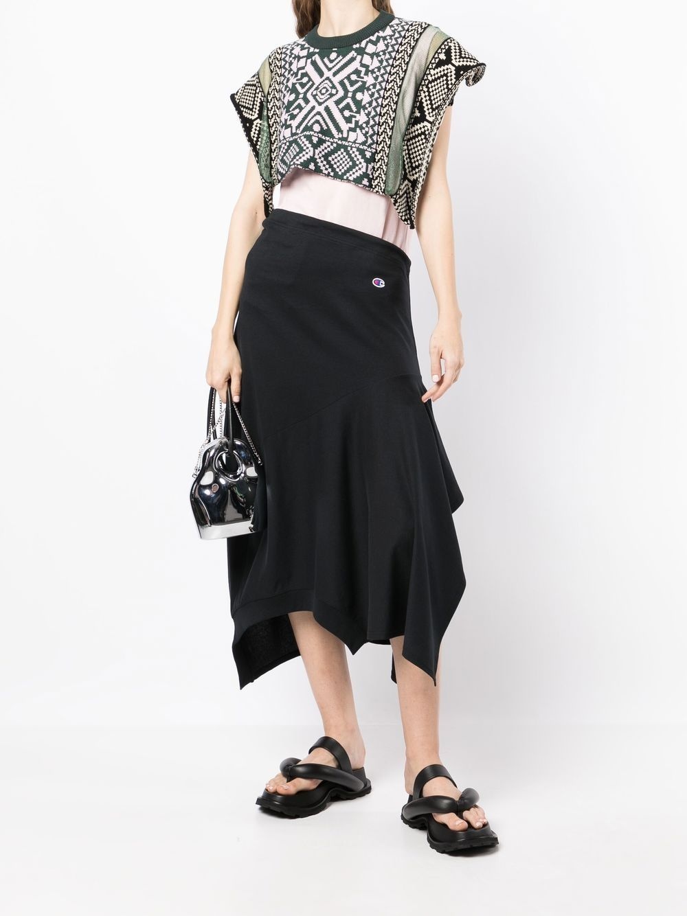 x Champion logo-patch asymmetric skirt - 2