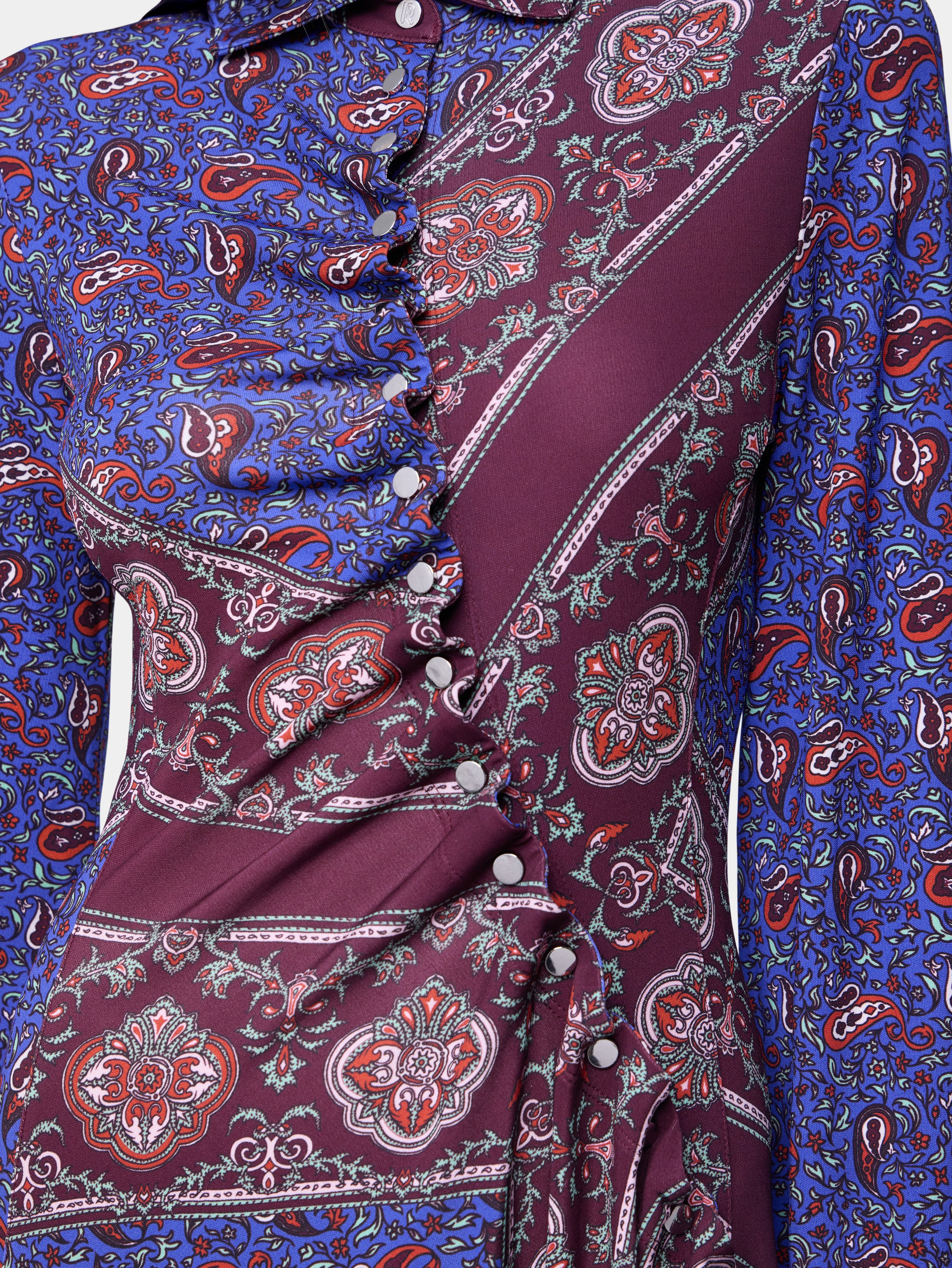 DRAPED MIDI DRESS IN PRINTED JERSEY - 4