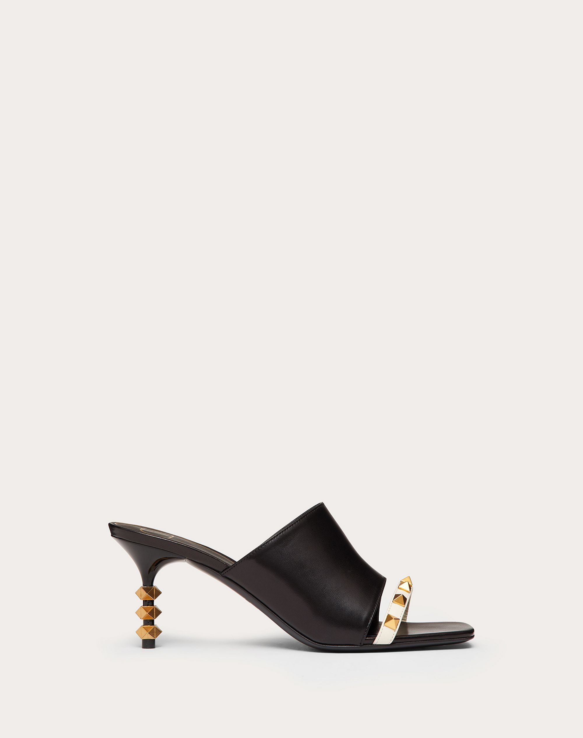 Rockstud Slide Sandal in kidskin with sculpted heel 70 mm - 1