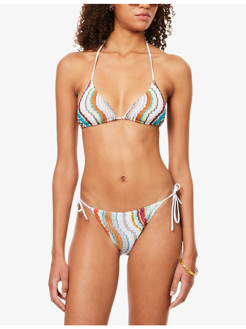 Wave Metallic-Knit Bikini Set - 2