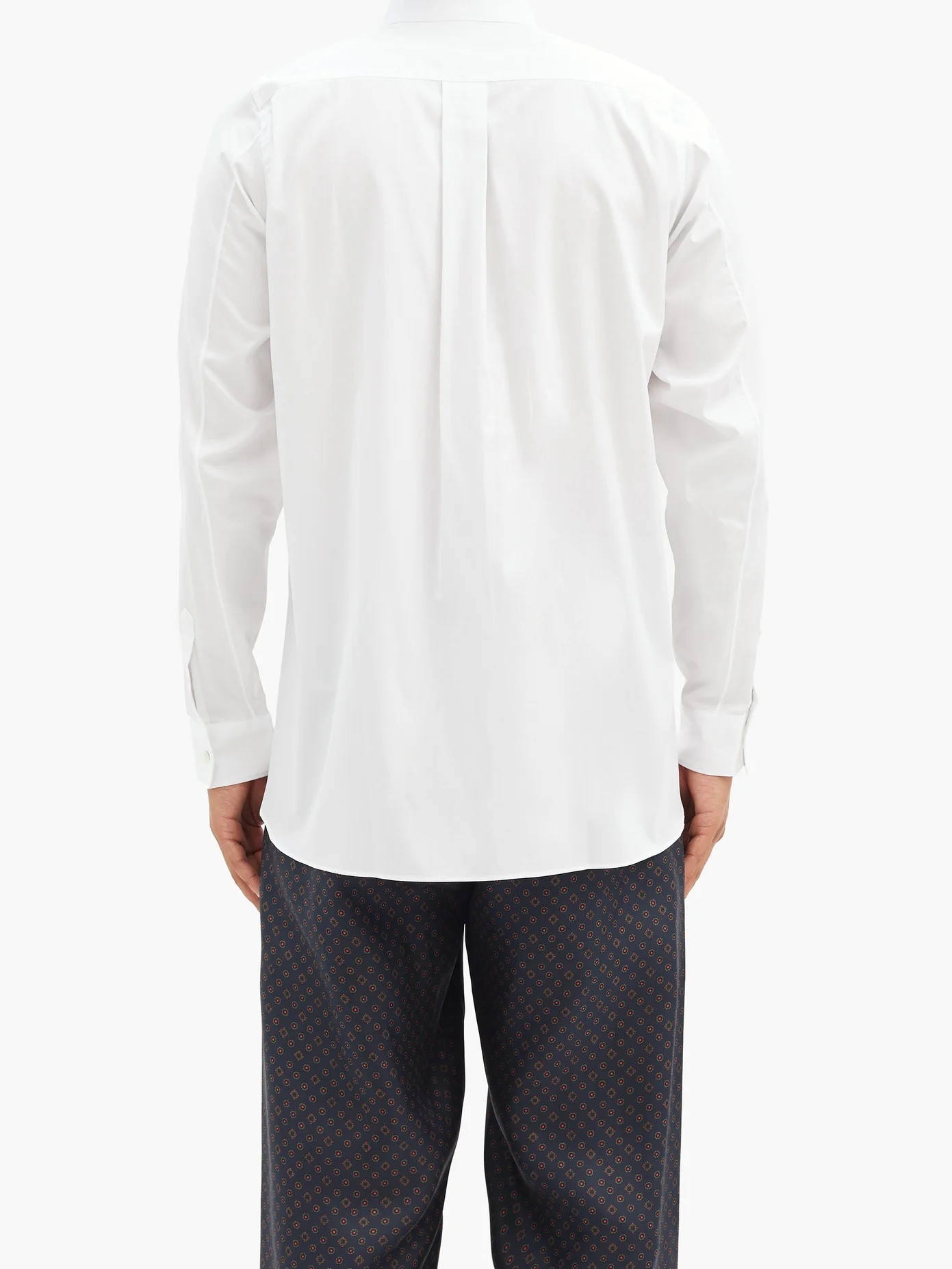 Front cropped-hem cotton-poplin shirt - 5