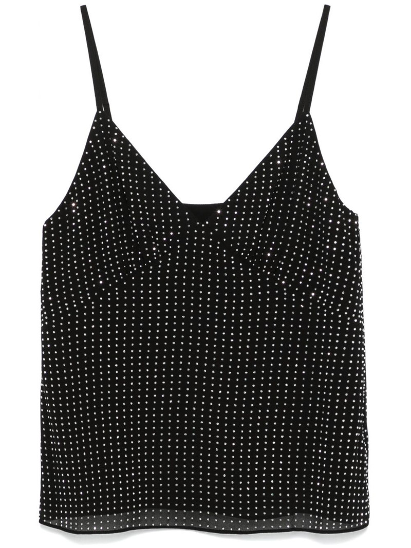 rhinestone-embellished georgette top 1