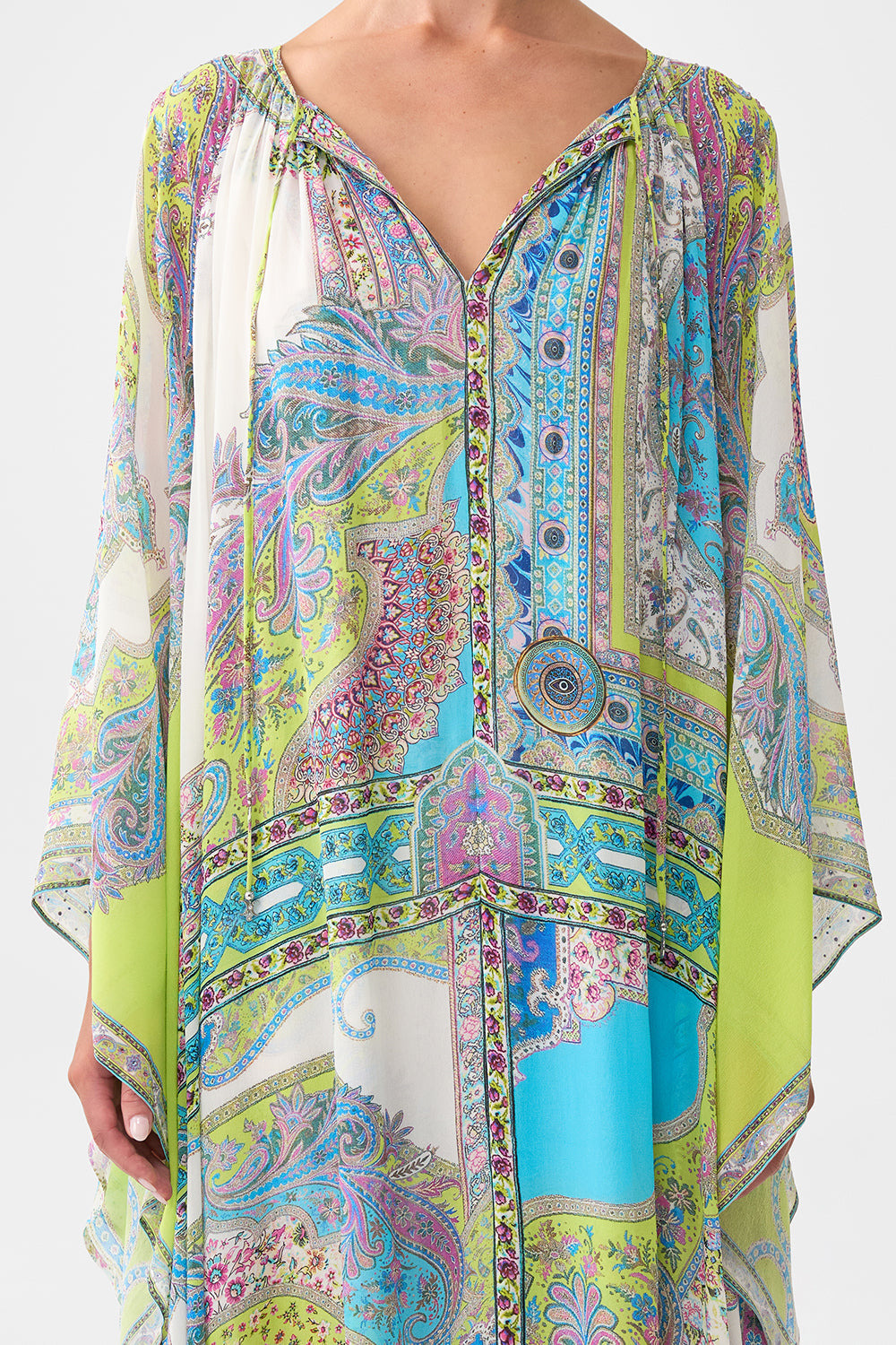 LONG DRESS WITH HANDKERCHIEF SLEEVE - 6