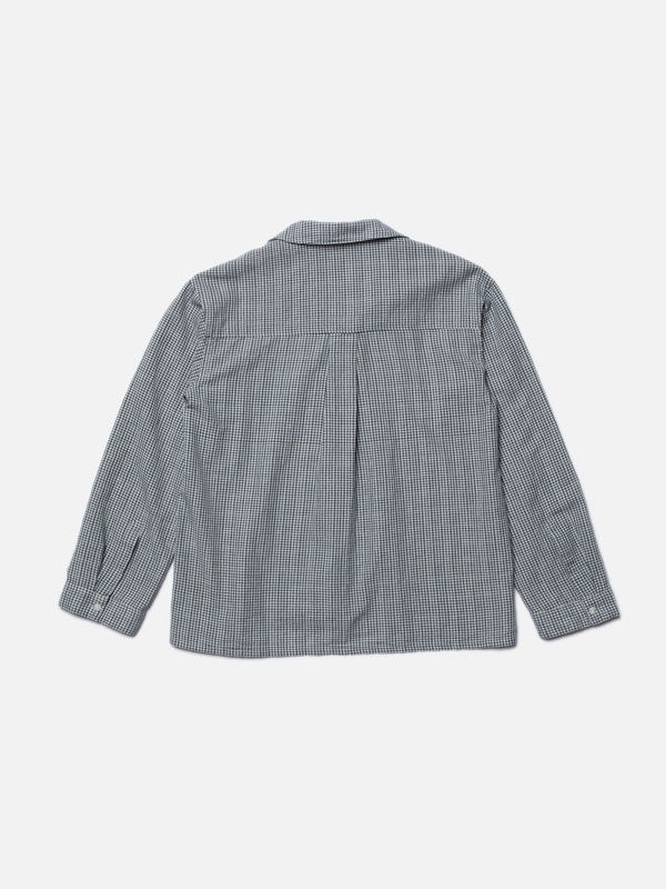 Juni Check Indigo Blouse Blue/Offwhite - 5