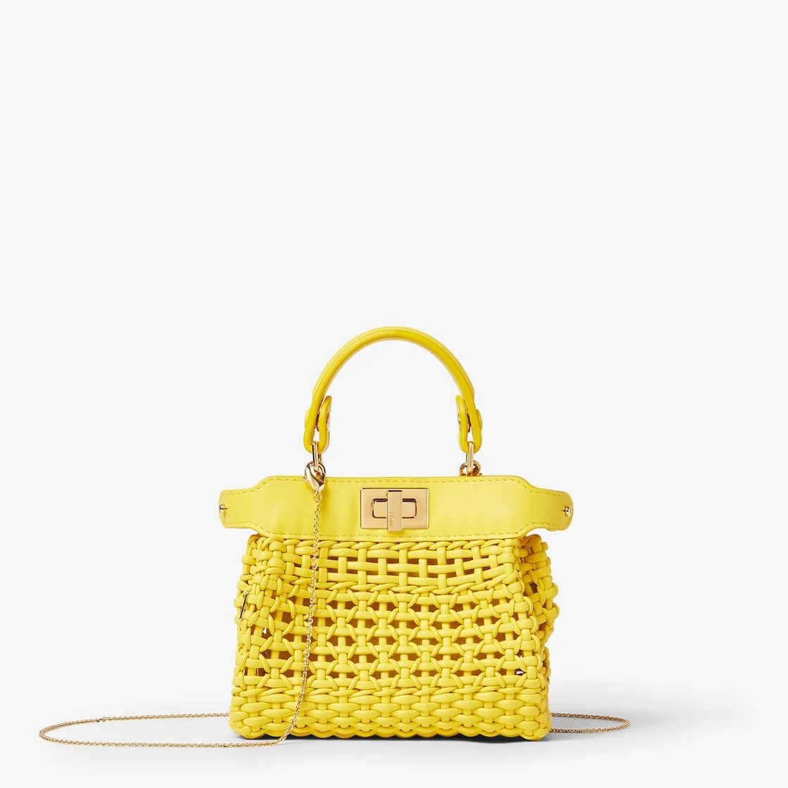 Nano Peekaboo Broom yellow leather miniature - 1