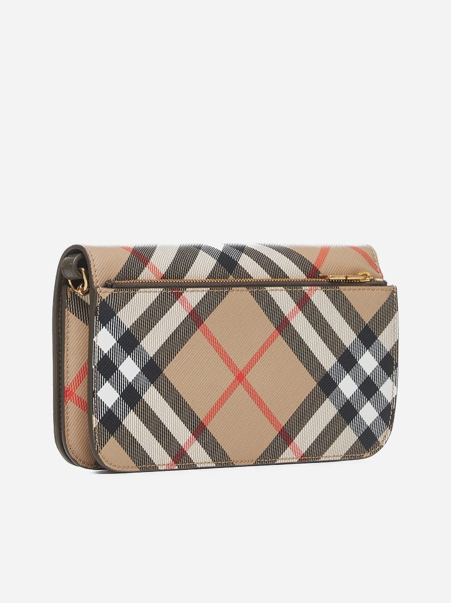 ショルダーバッグ・ポシェット BURBERRY 24FW Sand Check Chain Wallet Bag 8095123 SAND Burberry Sand Check wallet on chain | danielloboutique