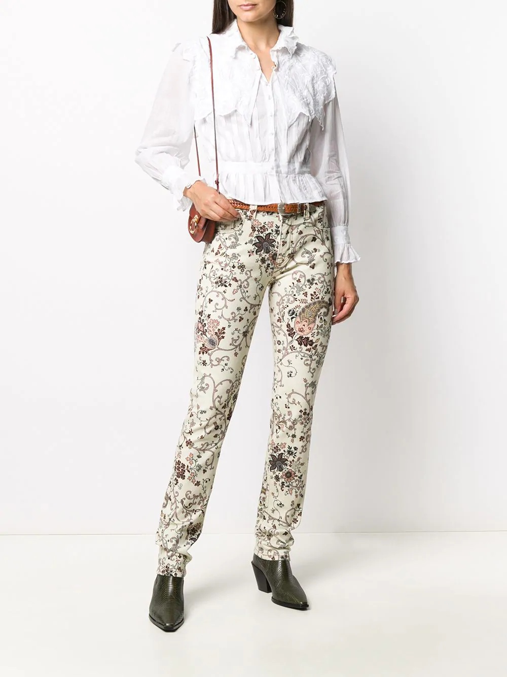 embroidered lace shirt - 2