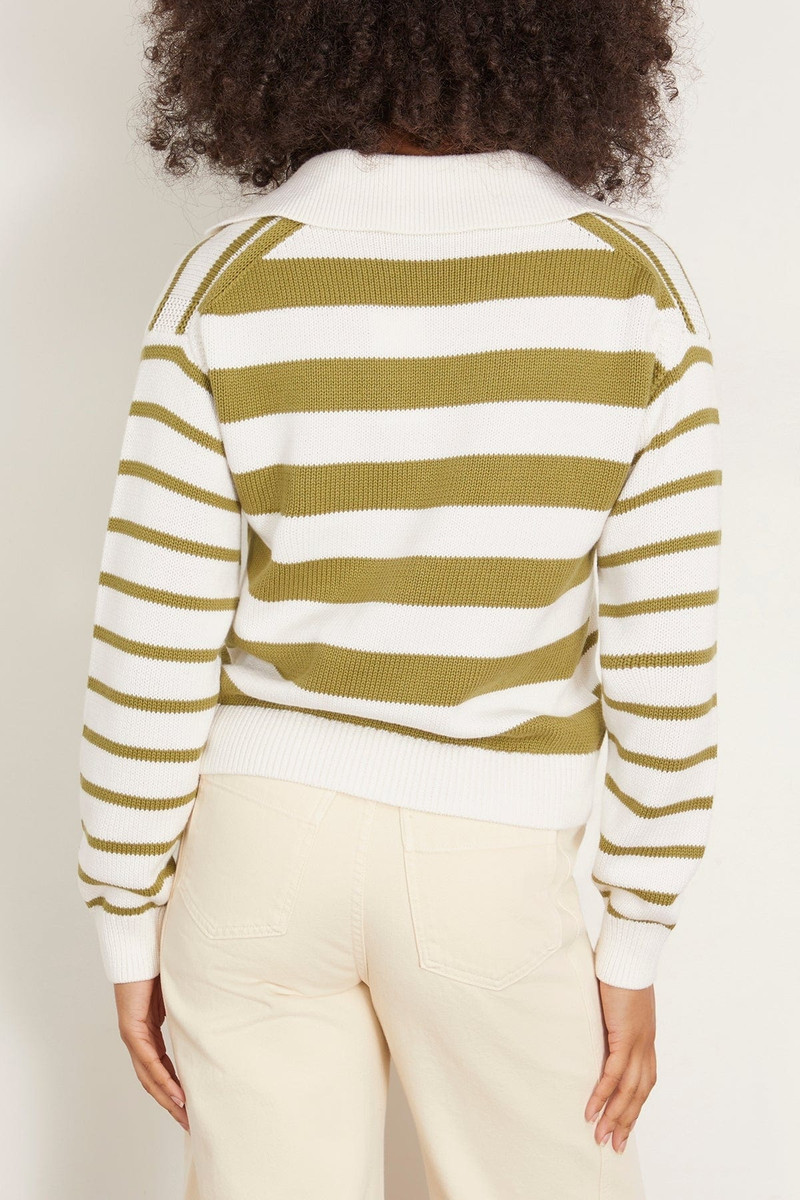 Stripe Murphy Sweater in Chalk/Willow 4