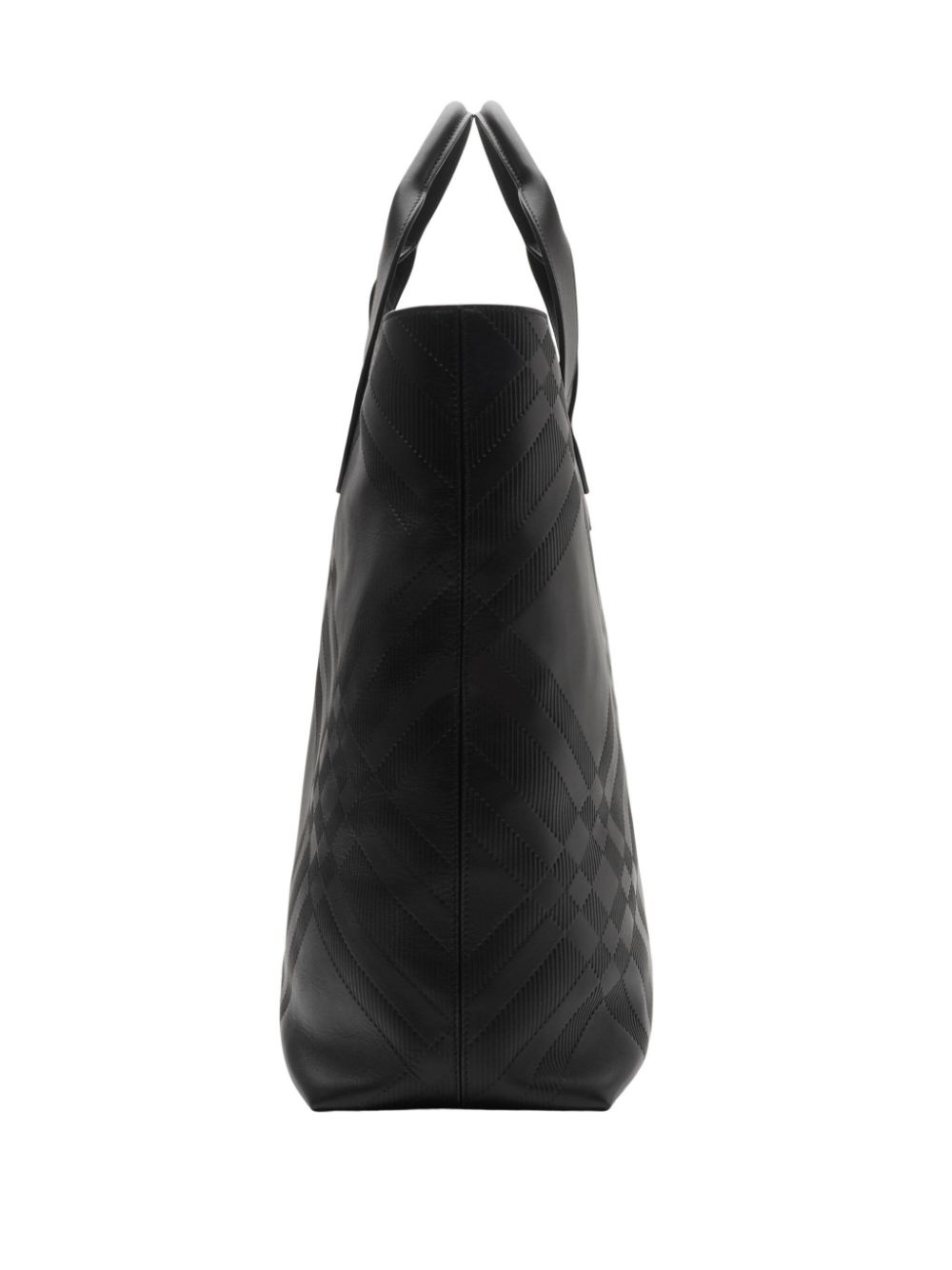 embossed check tote bag - 3