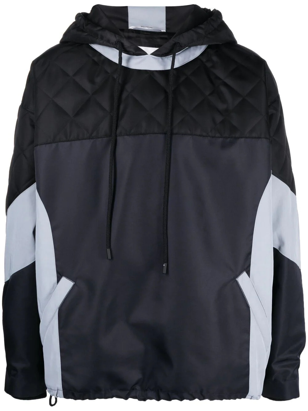 colour-block hooded jacket - 1