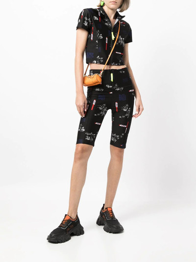 MSGM graphic-print cycling shorts outlook