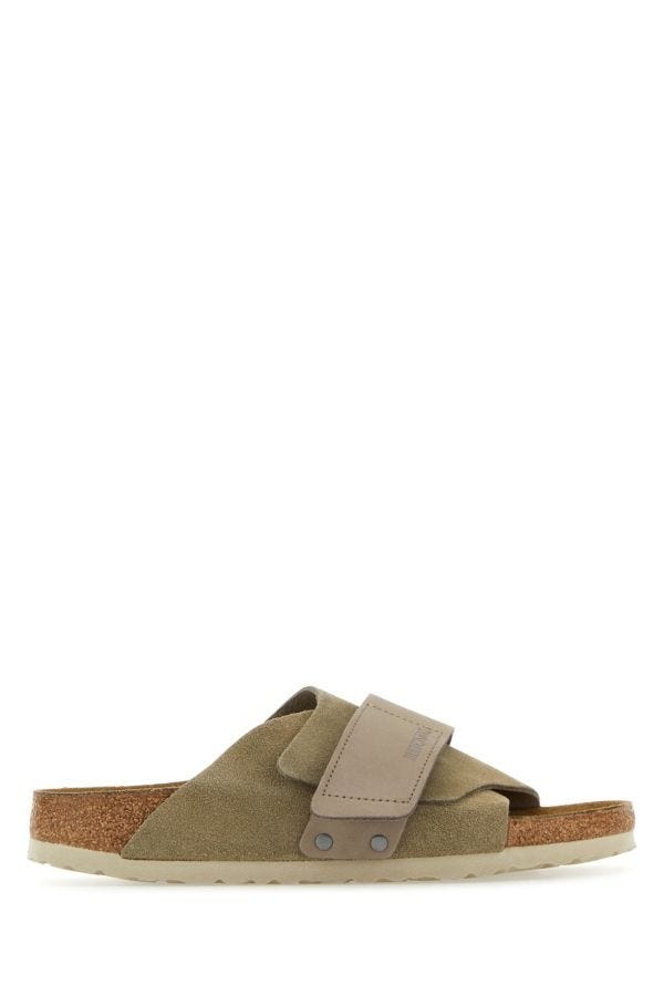 Sage green suede Kyoto slippers - 1