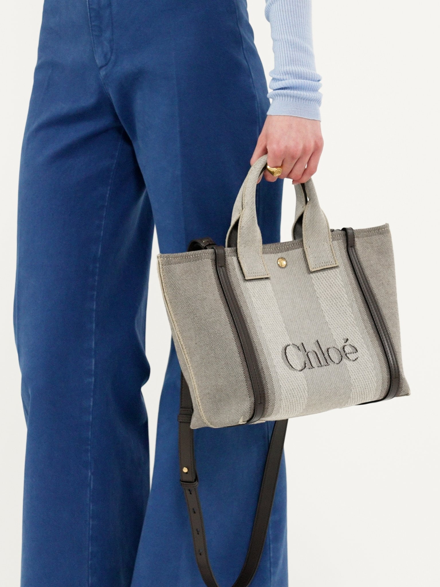SMALL CHLOÉ CARRY TOTE BAG IN CANVAS - 4