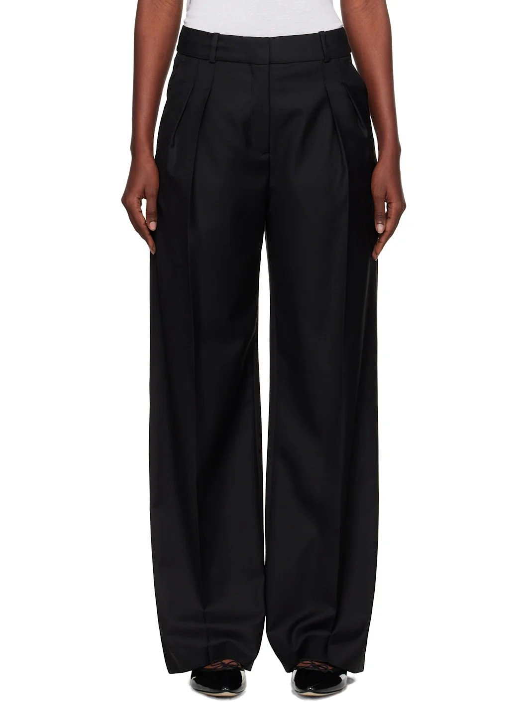 Black Sbiru LDS Straight Leg Trousers - 1