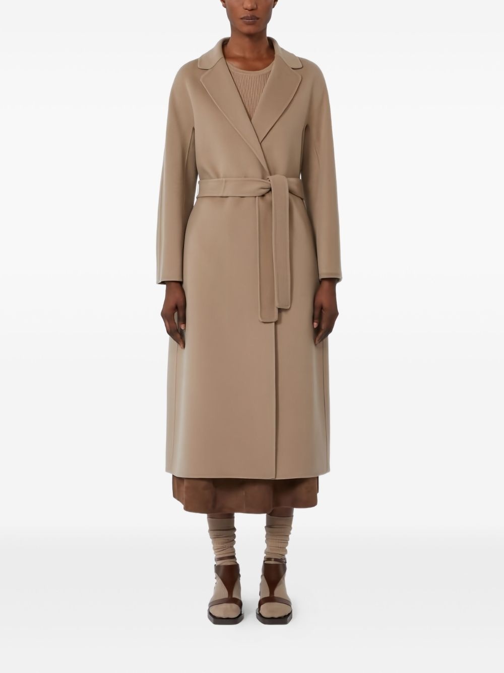 belted wool coat - 3