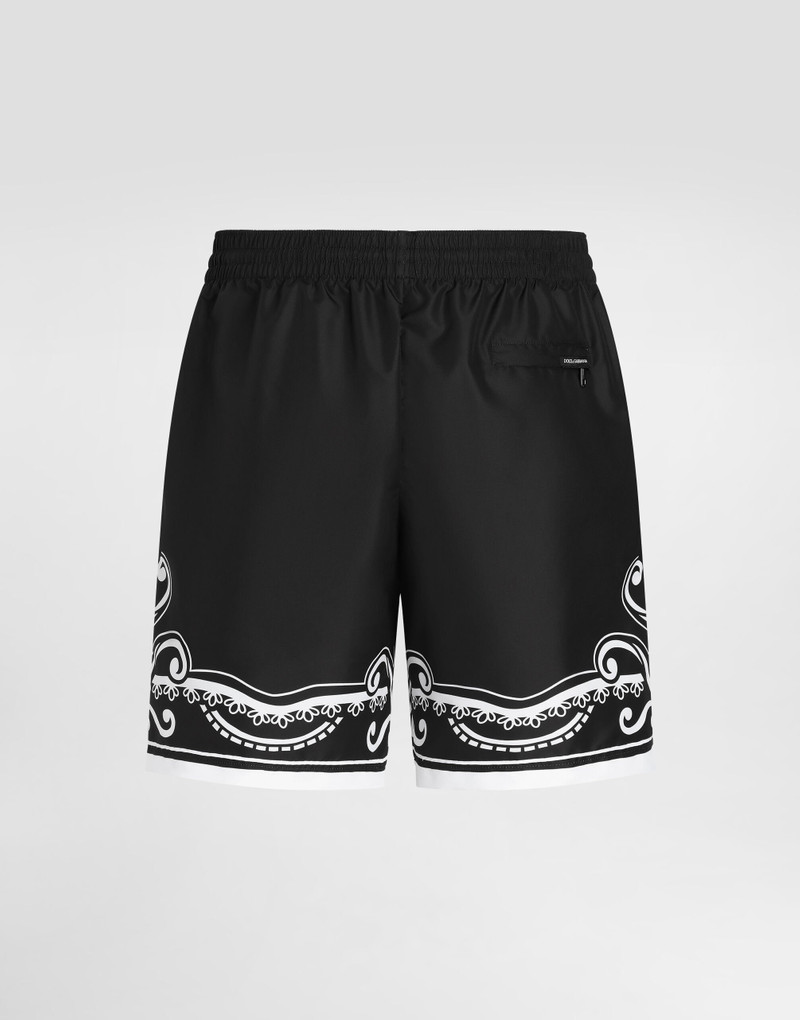Dolce & Gabbana Mid-length swim trunks with bandanna print outlook