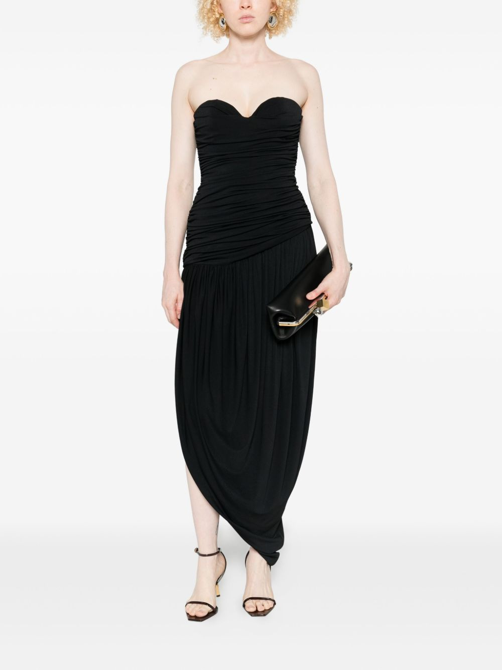 strapless draped dress - 2