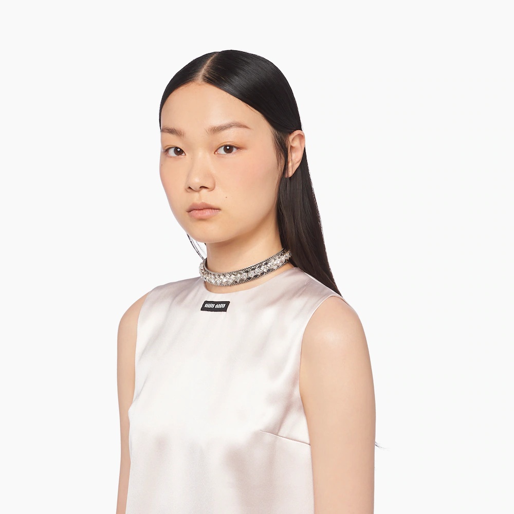 Metal choker with crystals - 3