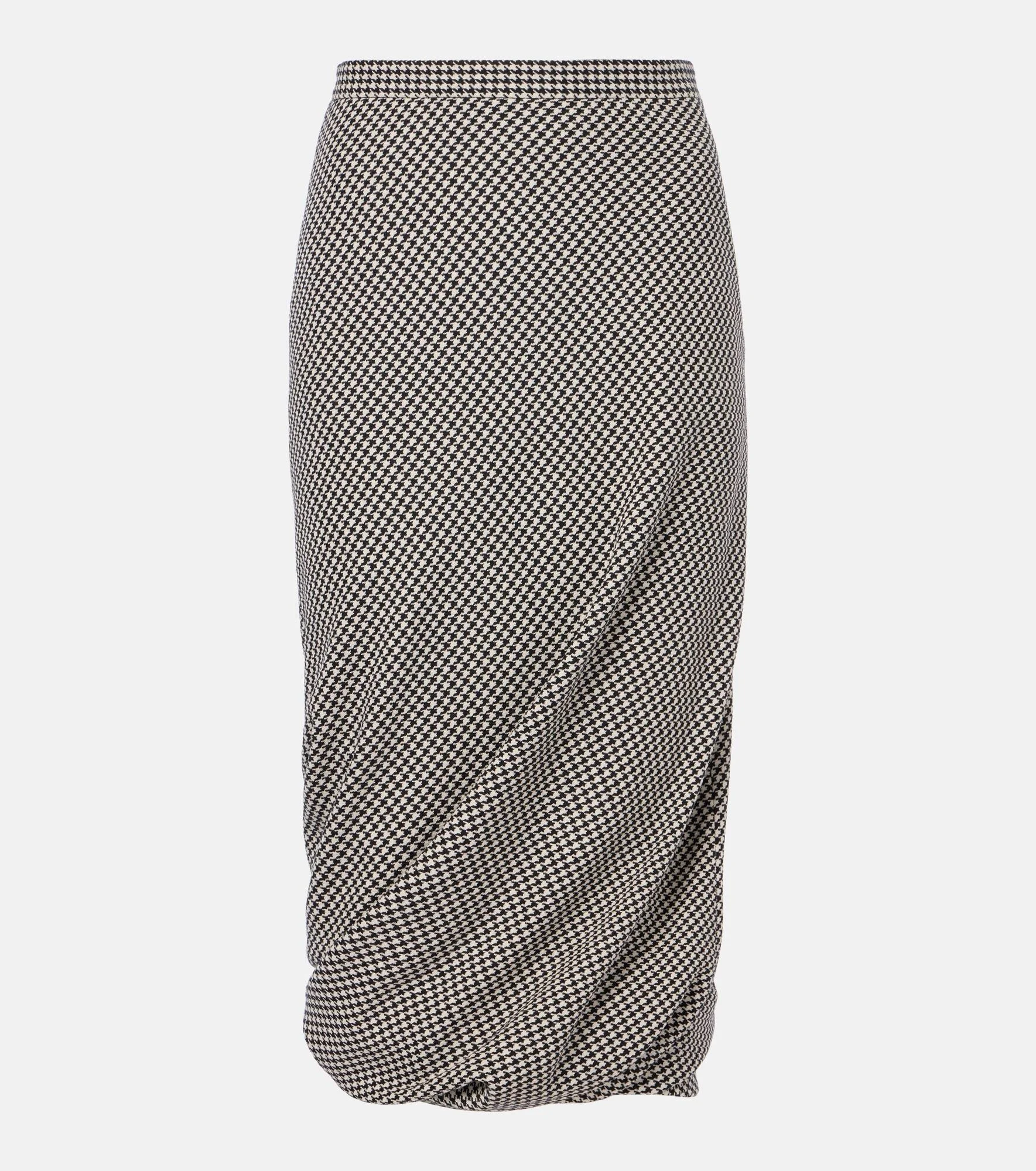 Twisted houndstooth wool pencil skirt - 1
