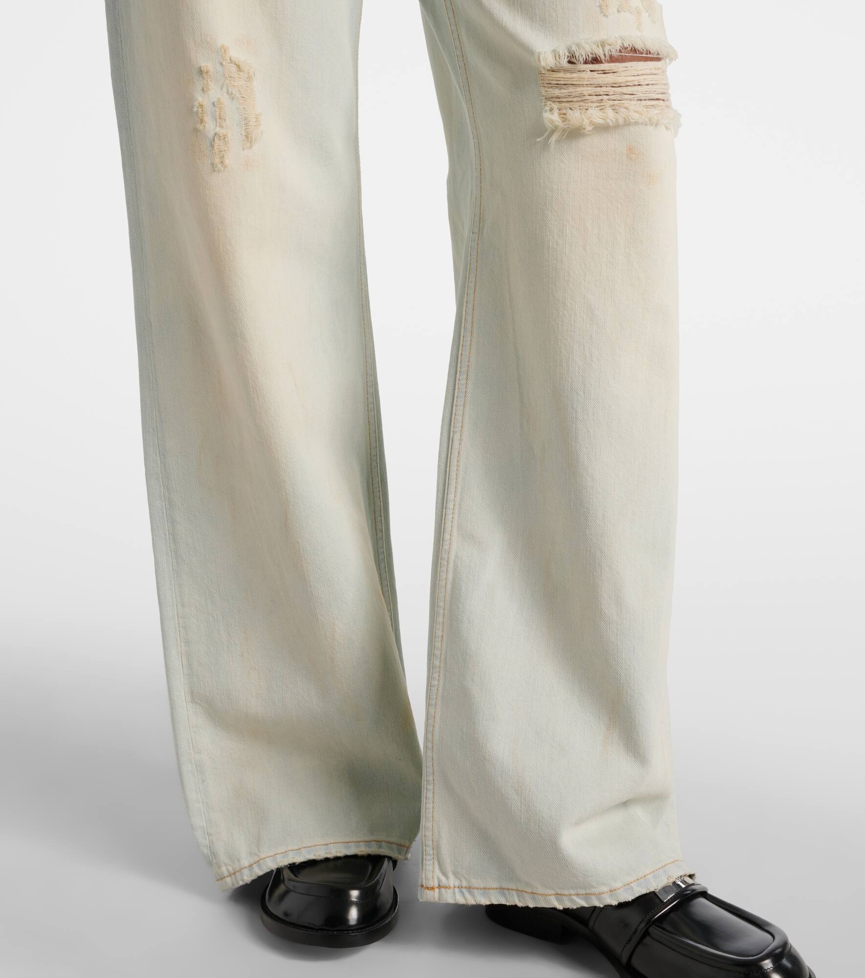 【Acne Studios】 Shorebreak cut-out straight jeans Shorebreak cut-out straight jeans in blue - Acne Studios