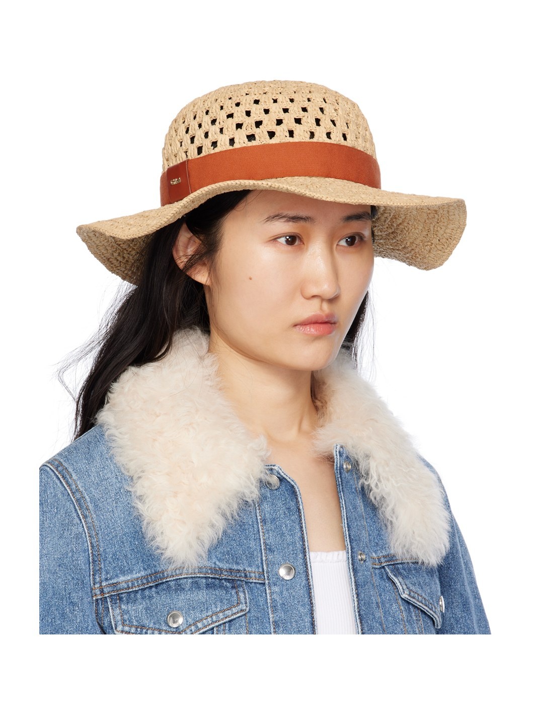 Beige Crochet Raphia Beach Hat - 2