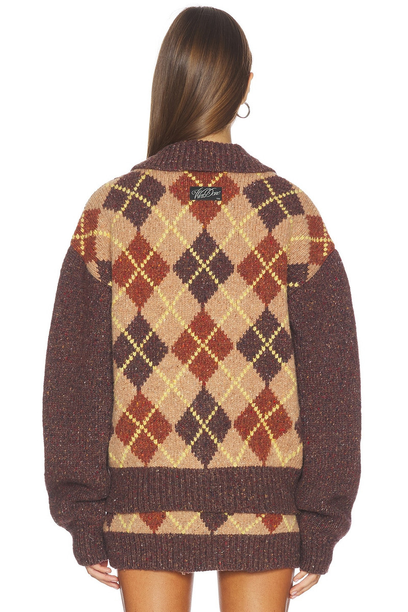We11done Knit Argyle Intarsia Cardigan outlook