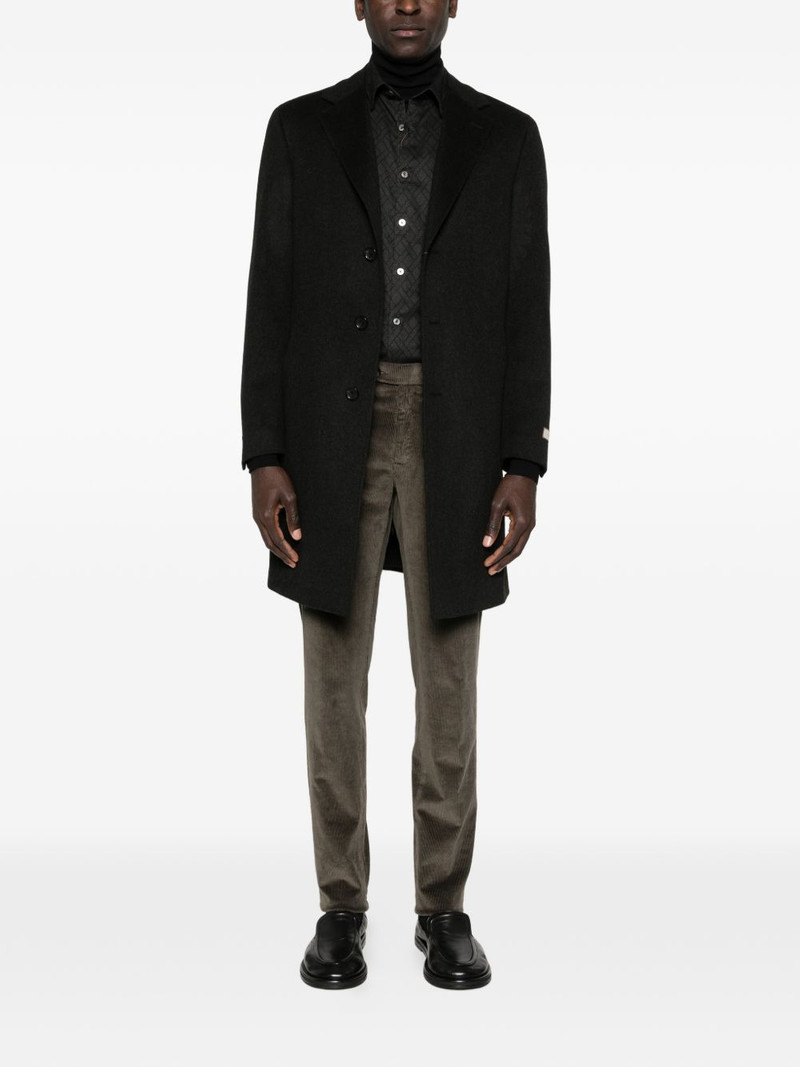 Canali corduroy-effect belt-loop trousers outlook