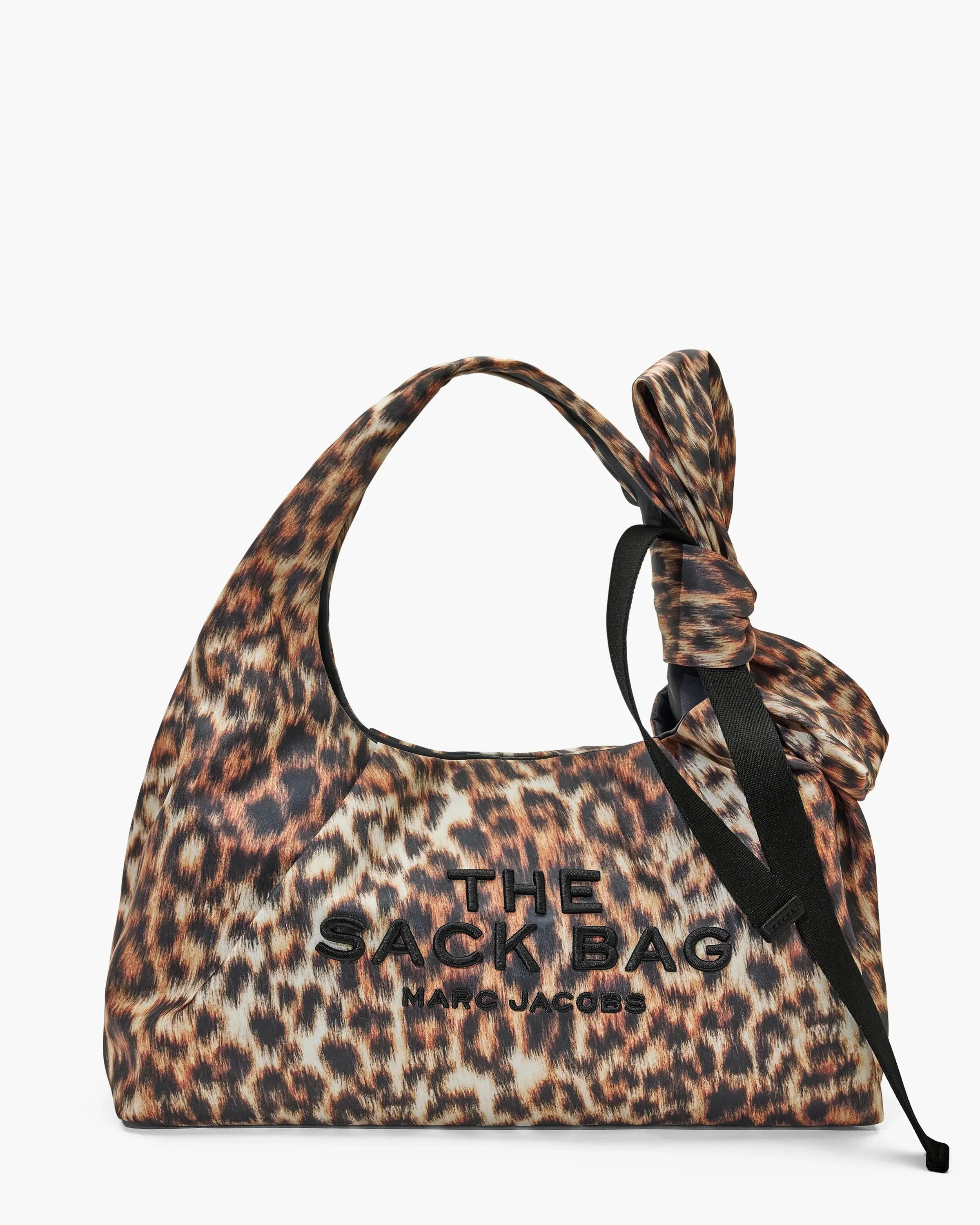 BOW SACK BAG IN LEOPARD NYLON - 1