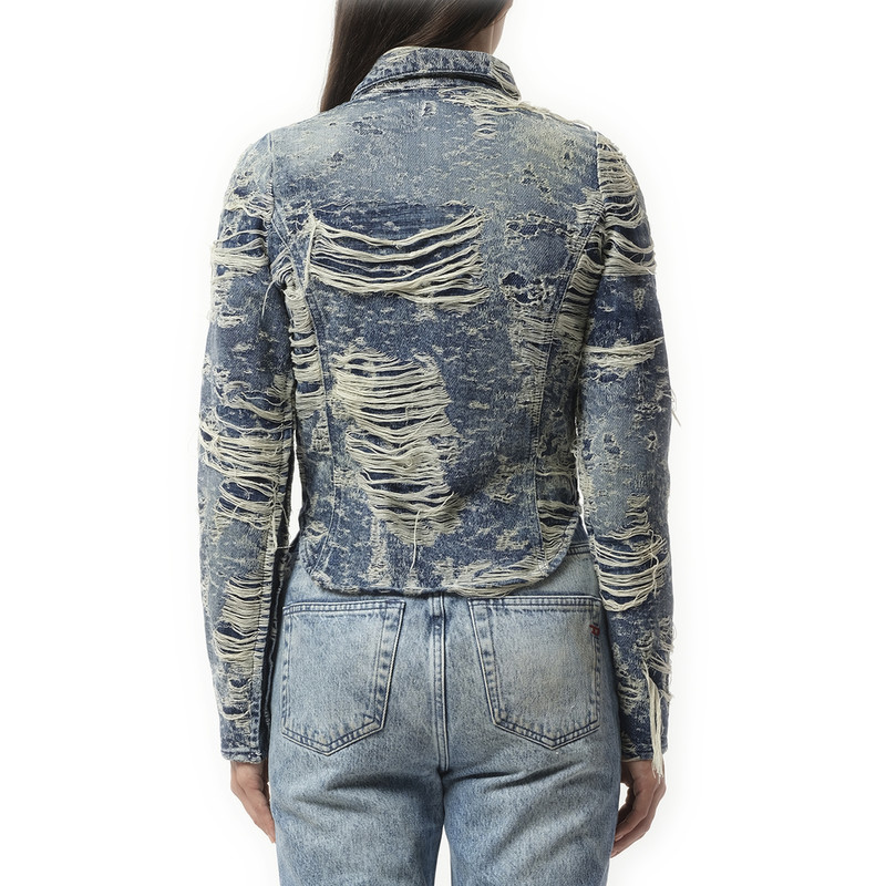 Diesel De-Madeline Distressed Denim Shirt in Blue outlook